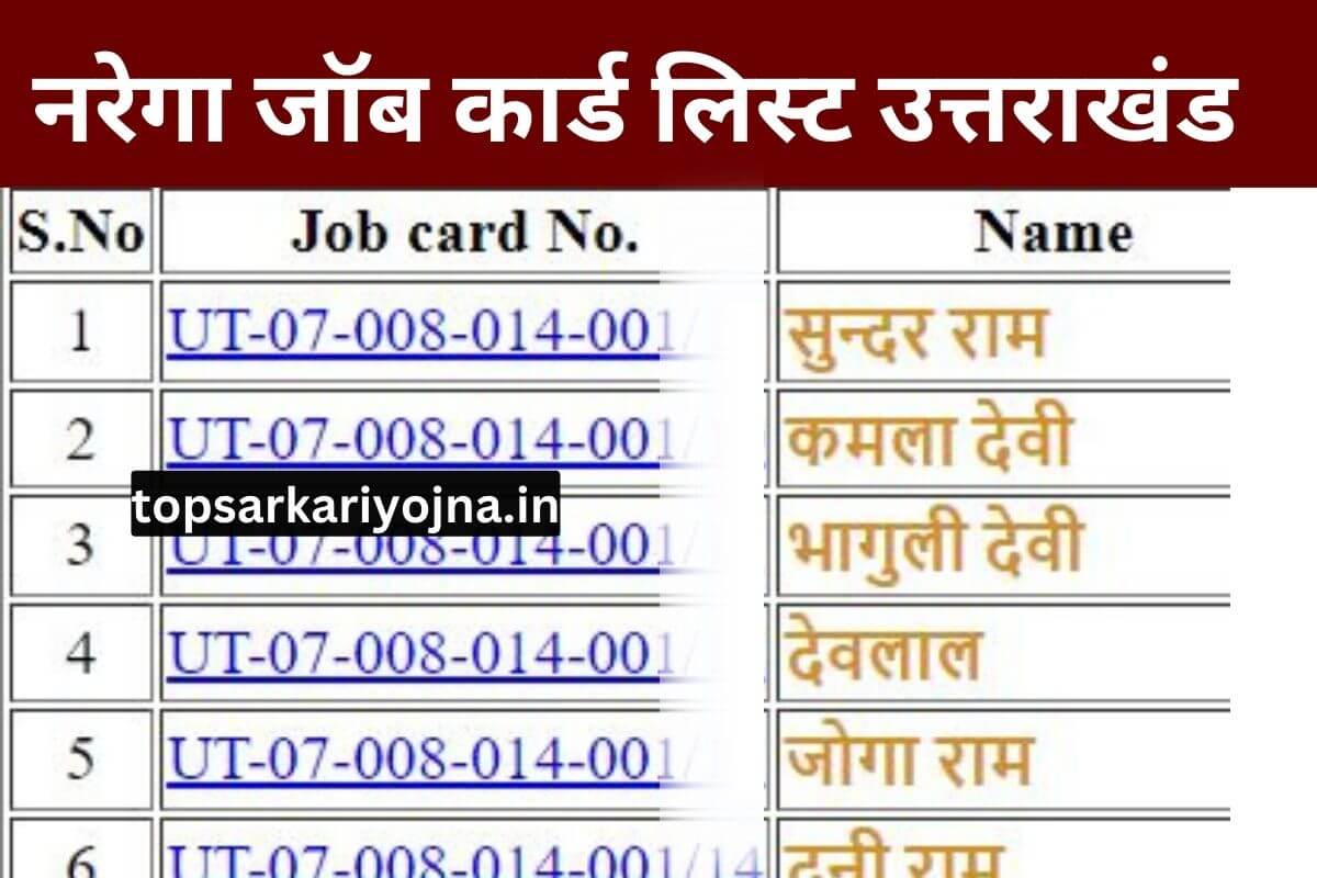 Nrega Job Card List Uttarakhand